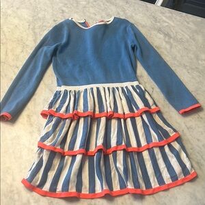 Fun Mini Boden ruffled knit sweater dress